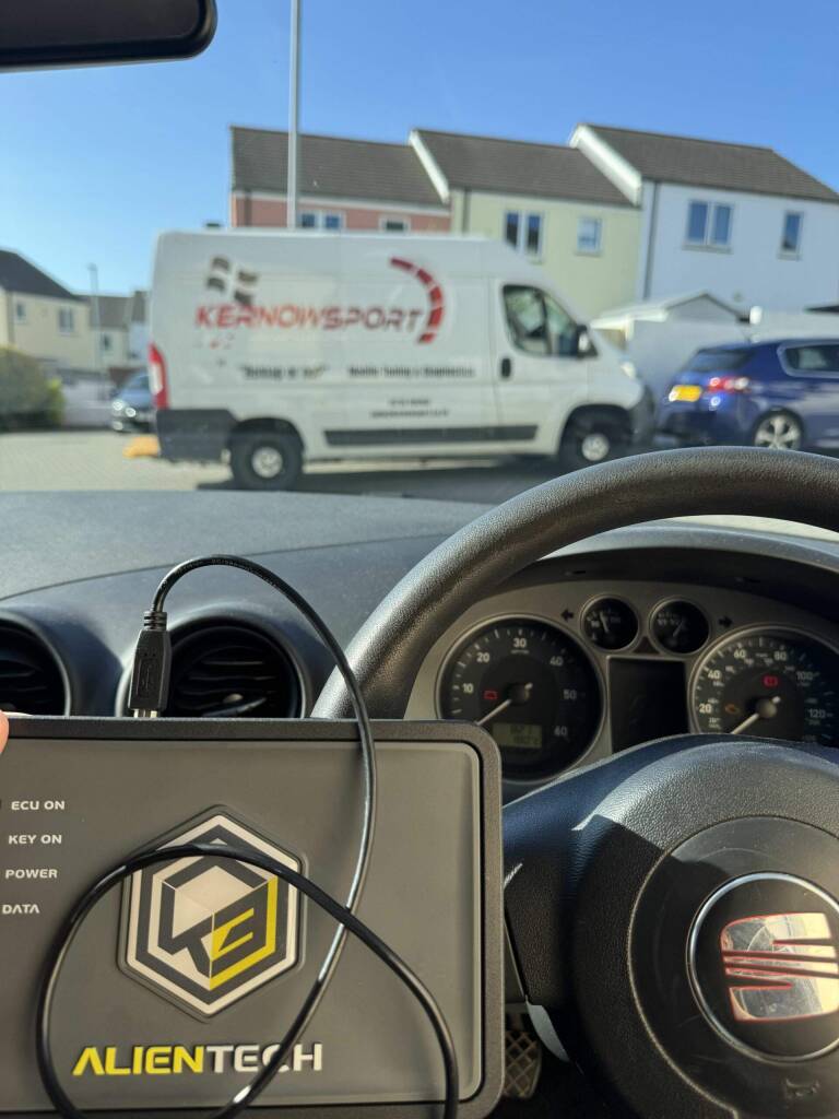 Seat Ibiza 1.9 TDI being remapped in Redruth by Kernowsport mobile ECU tuning