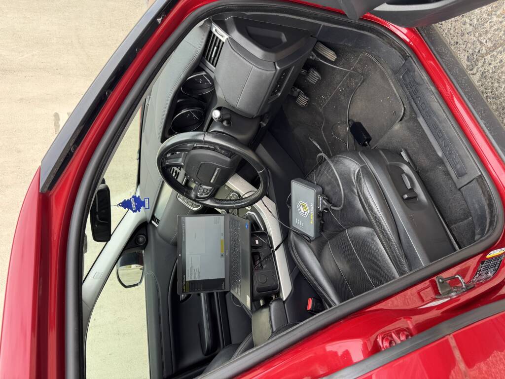 Diagnostic screen showing DPF fault on Evoque repaired by Kernowsport