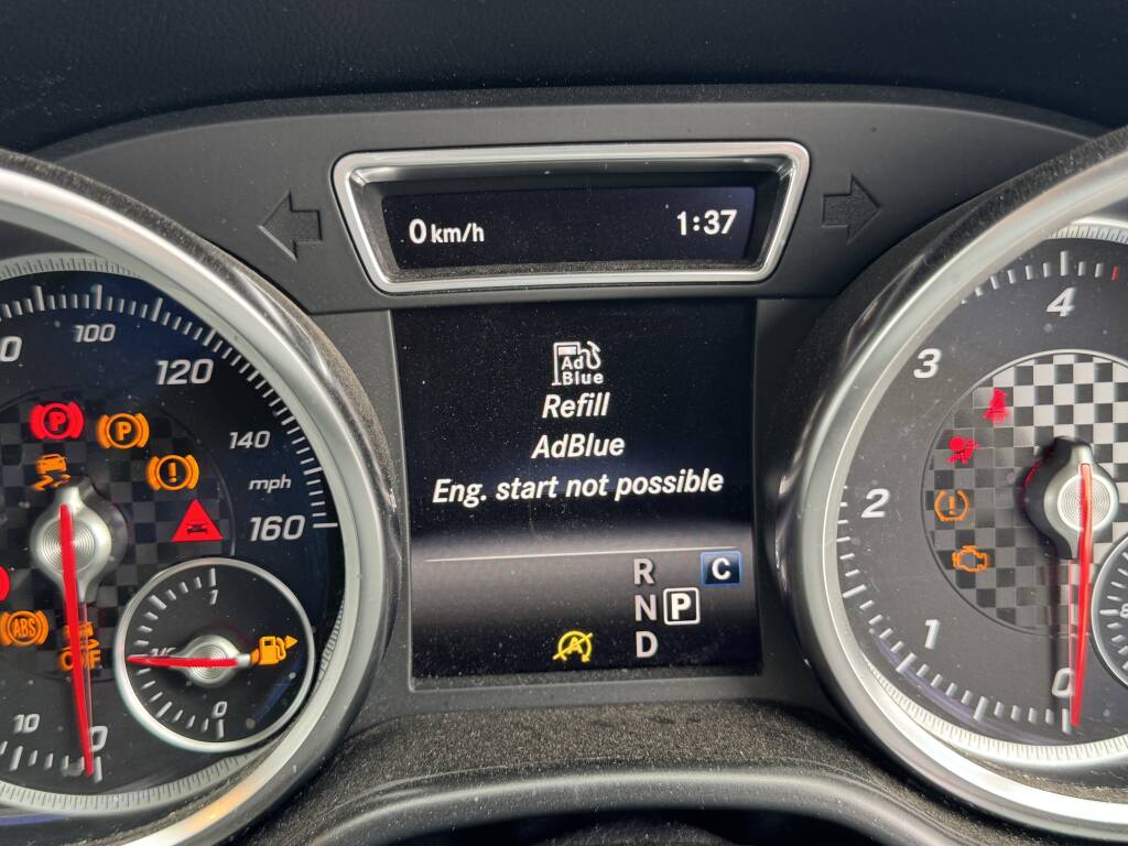 Mercedes GLE 350 dashboard AdBlue no-start error before Kernowsport repair