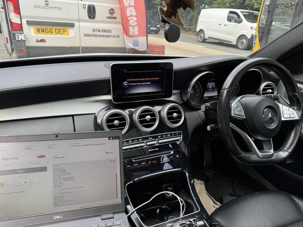 Kernowsport Carrying out Stage One Remap on Mercedes C220 in Bodmin - Kernowsport Performance Tuning Kernowsport carrying out stage one remap on Mercedes C220 in Bodmin