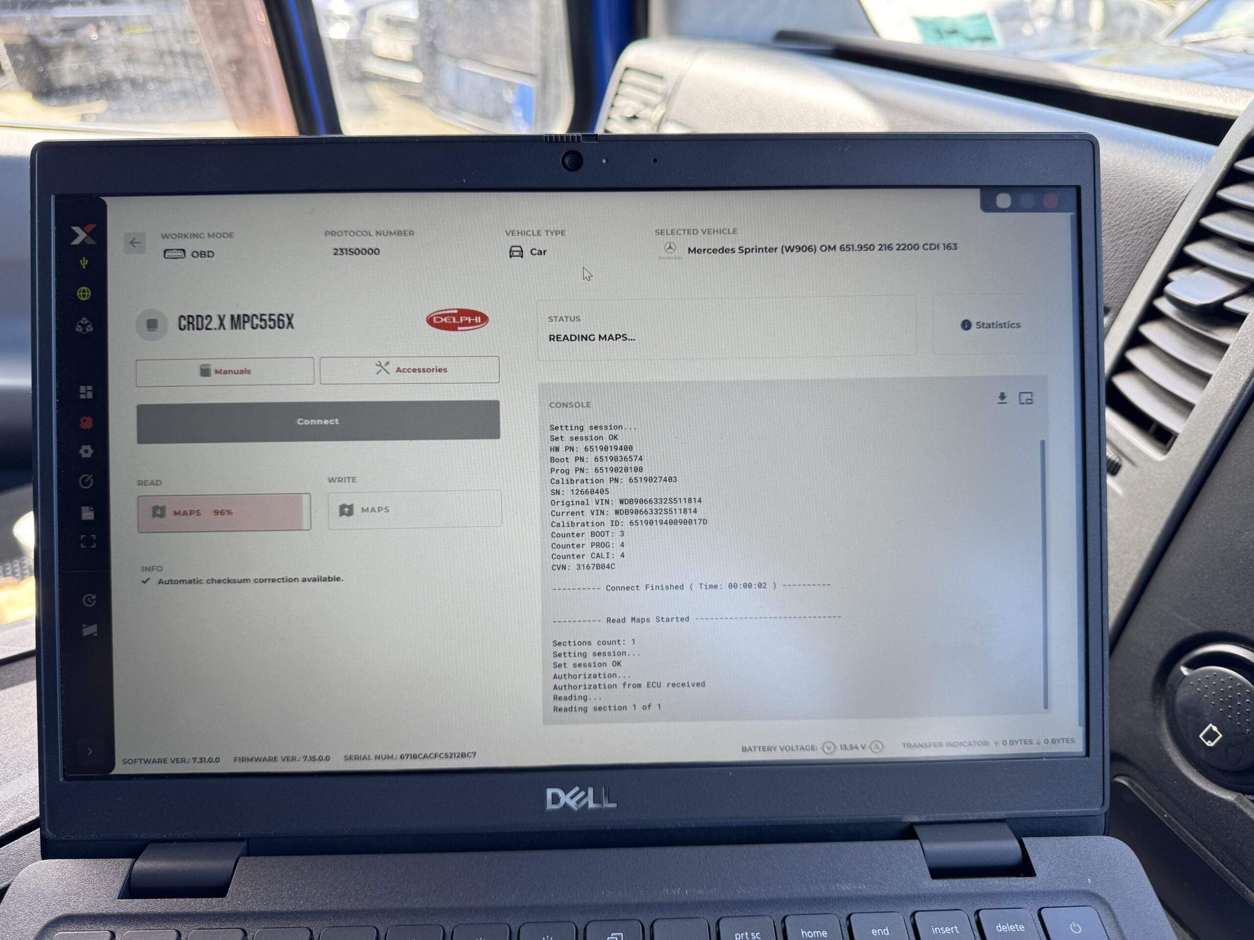 Kernowsport mobile ECU service van at Pool Cornwall workshop