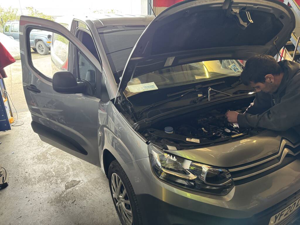 Kernowsport technicians repairing Citroën Berlingo AdBlue and DPF issues in Cornwall
