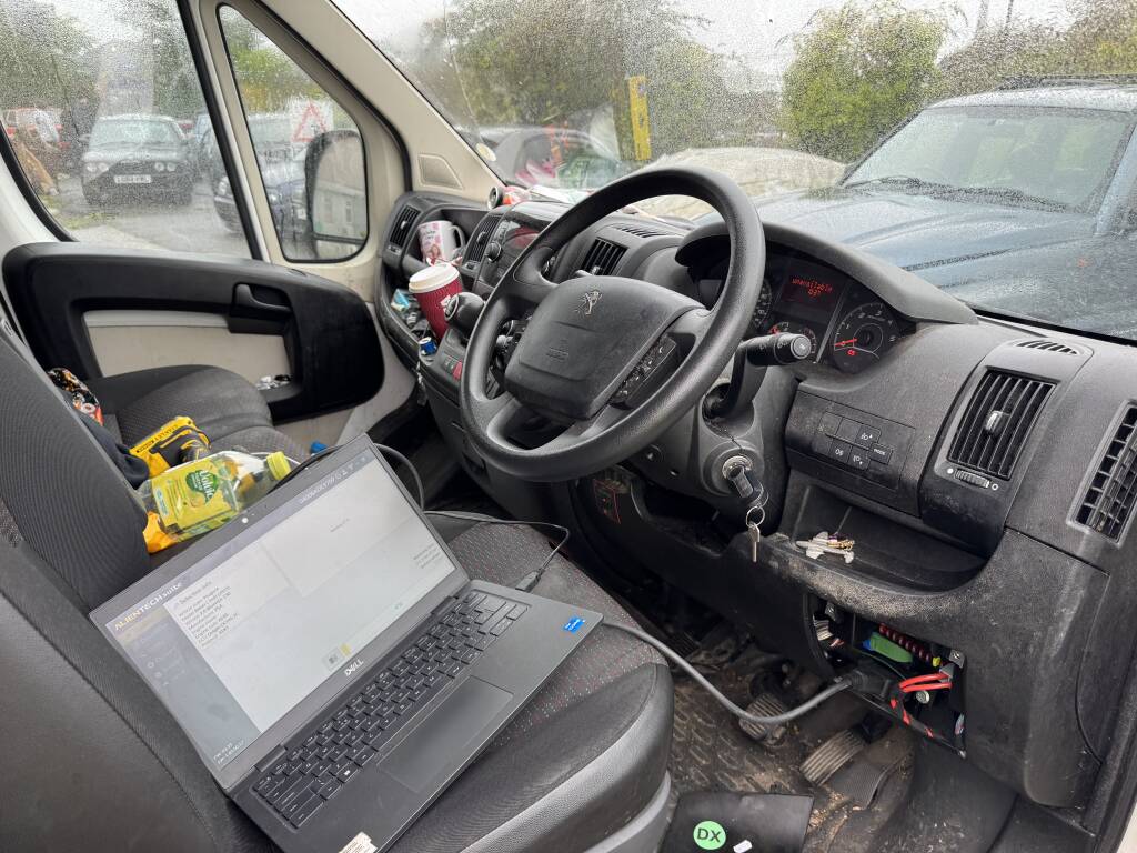 Kernowsport technician resolving ECU faults on Peugeot Boxer van in Wadebridge Cornwall