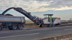 A30 roadworks milling machine in Pool Cornwall with AdBlue fault fixed by Kernowsport