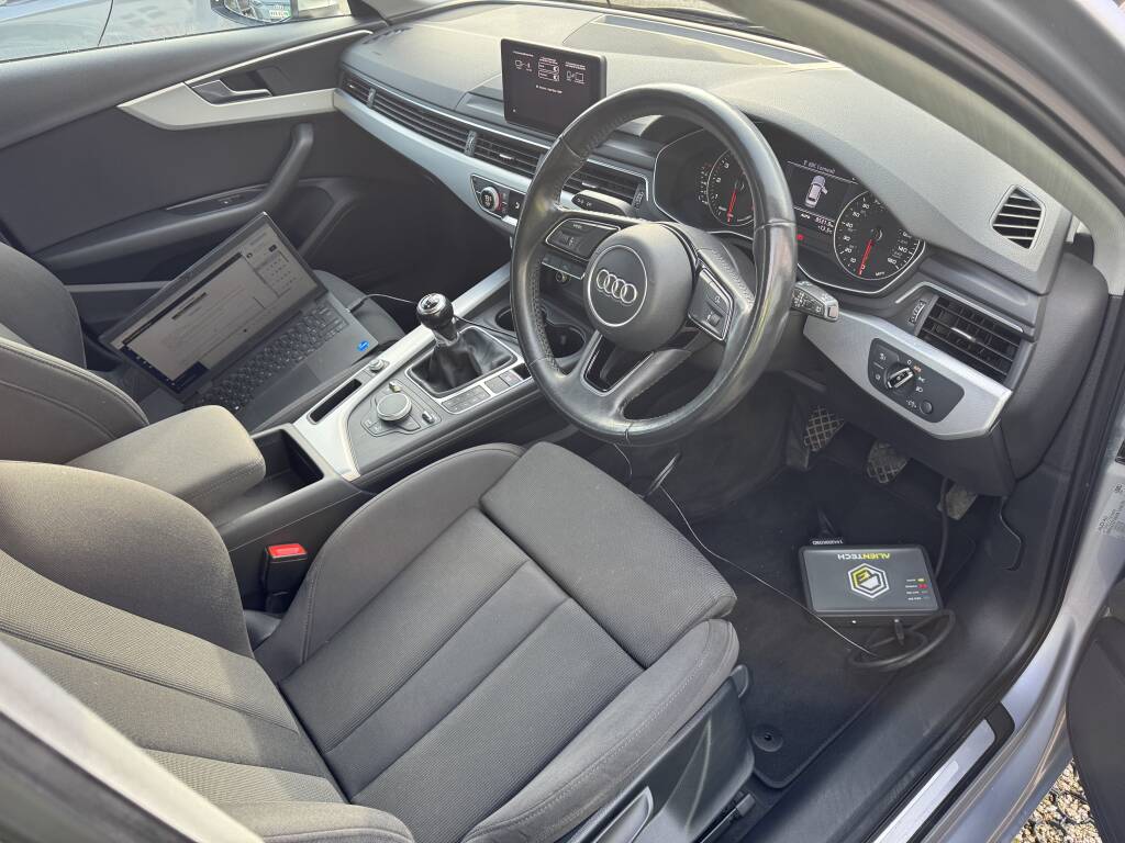 Kernowsport technician performing ECU remap on Audi A4 1.4 TFSI in Cornwall.