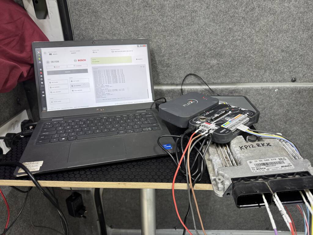 Magic Motorsport Flex bench-mode DPF delete on Vauxhall Corsa ECU at Kernowsport Cornwall.