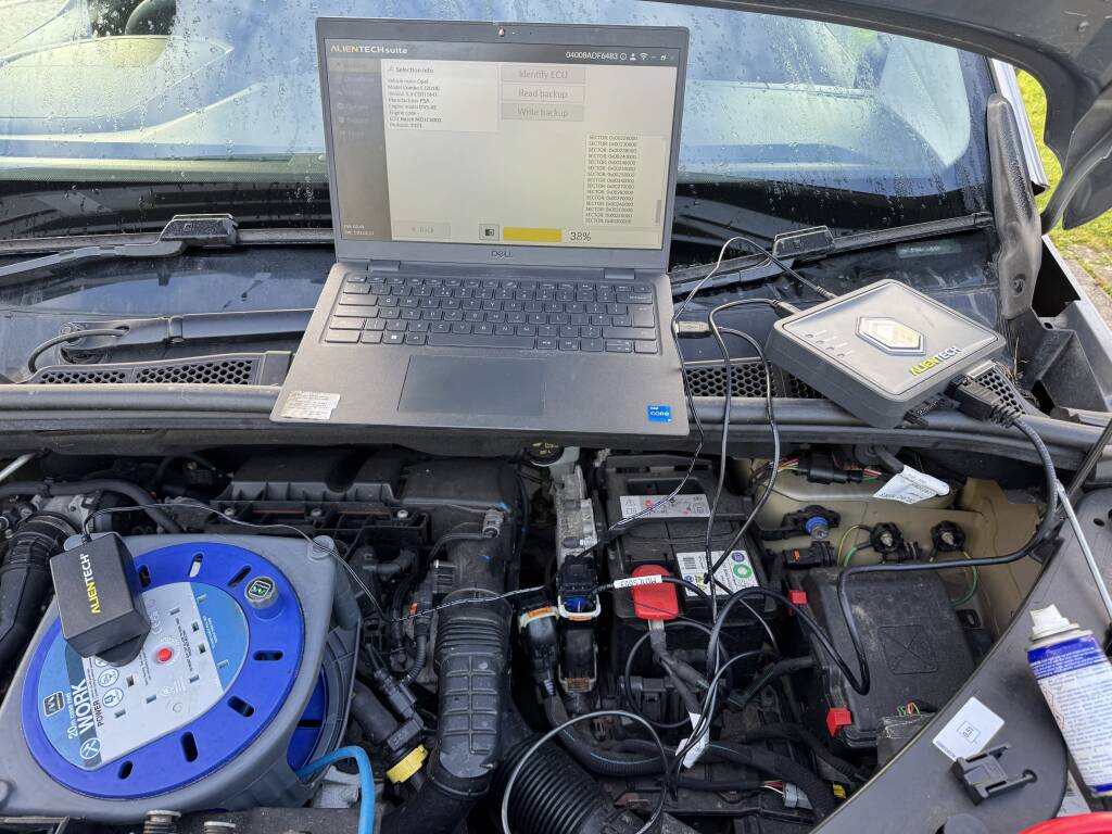 Diagnostic Laptop Showing Live Data During Vauxhall Combo Adblue Countdown Repair. - Kernowsport Performance Tuning Diagnostic laptop showing live data during Vauxhall Combo AdBlue countdown repair.