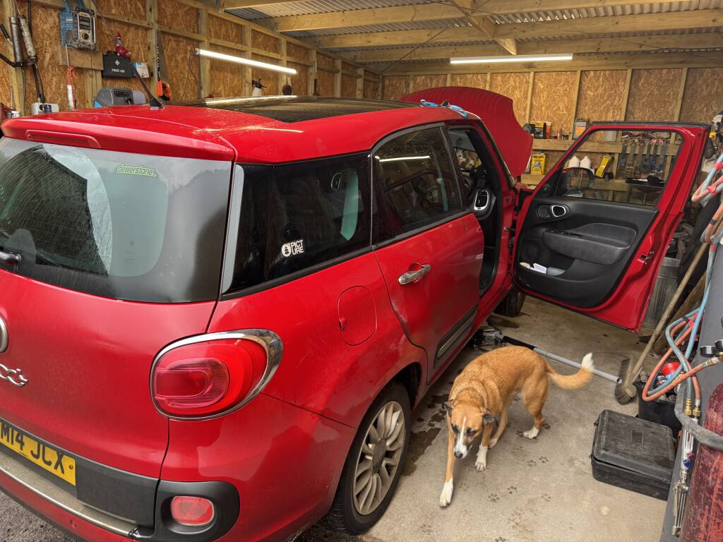 Fiat 500 at Lockley Contracting in Mount Hawke for DPF delete by Kernowsport.