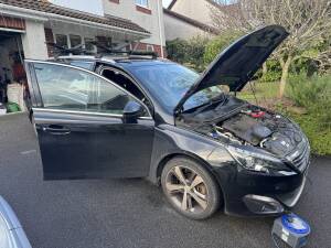 Peugeot 308 parked in St Austell for AdBlue delete and remap by Kernowsport.