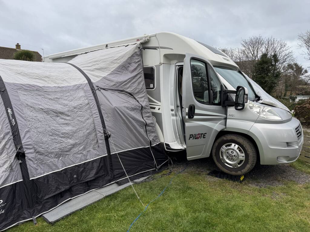 Fiat Ducato 2.3 campervan in Porthleven before performance remap.