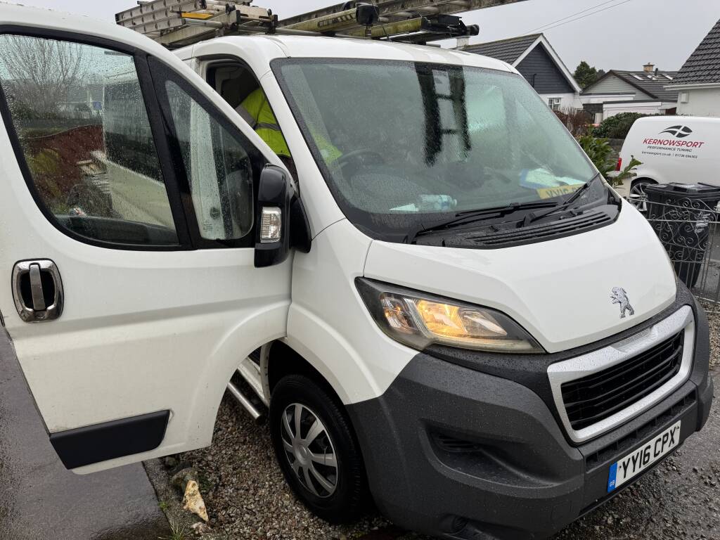 Peugeot Boxer L1 H1 Van in Camborne with Adblue Countdown Warning. - Kernowsport Performance Tuning Peugeot Boxer L1 H1 van in Camborne with AdBlue countdown warning.