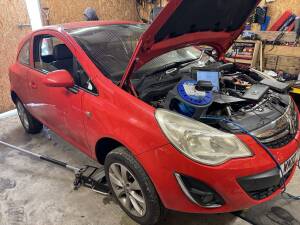 Vauxhall Corsa 1.2 diesel at Lockley Contracting in Mount Hawke.”