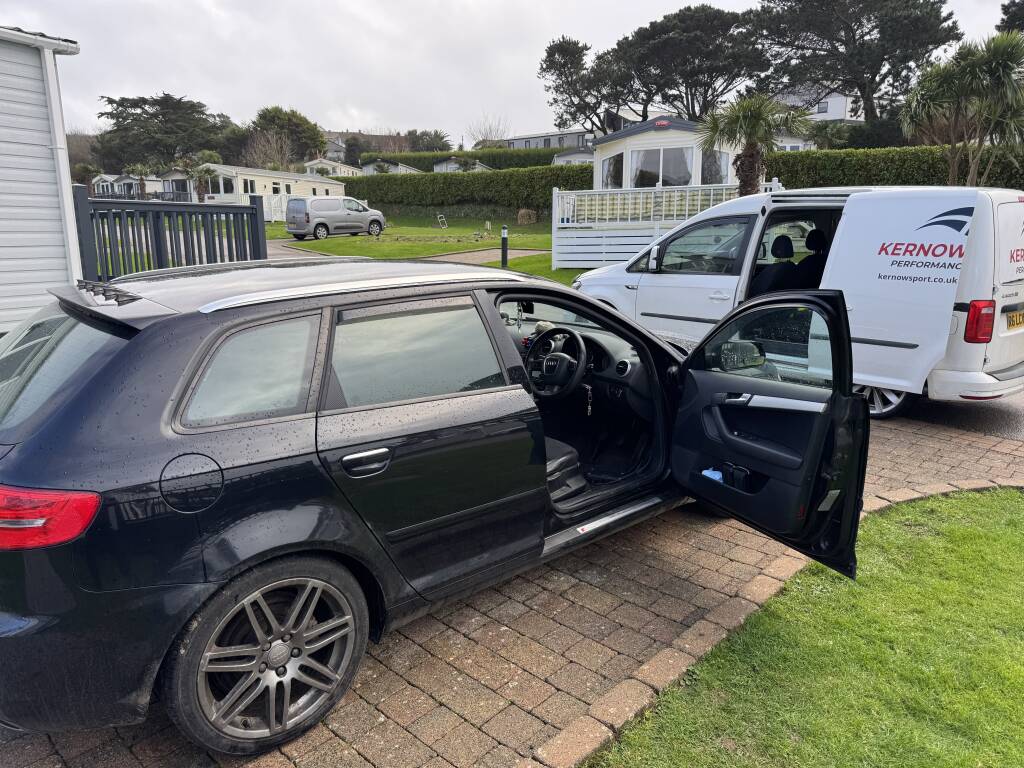 Audi A3 2.0 TDI at Praa Sands Holiday Park near Penzance.