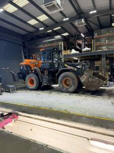 Doosan SL320 loading shovel at Harts Haulage in Pool, Redruth.